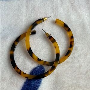 Tortoise Shell Hoop Earrings